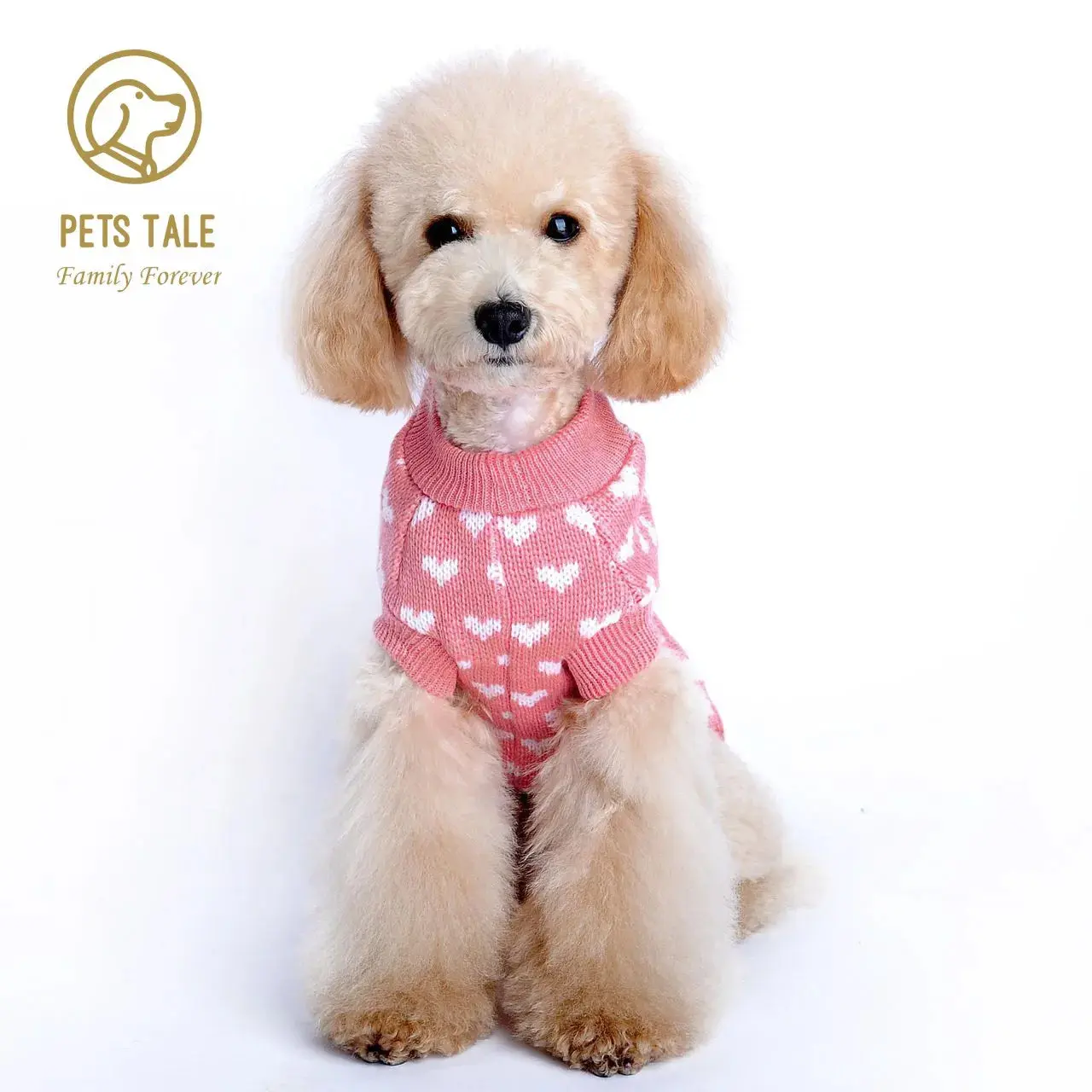 Dog Cozy Heart Pattern Winter Sweater - Image 2