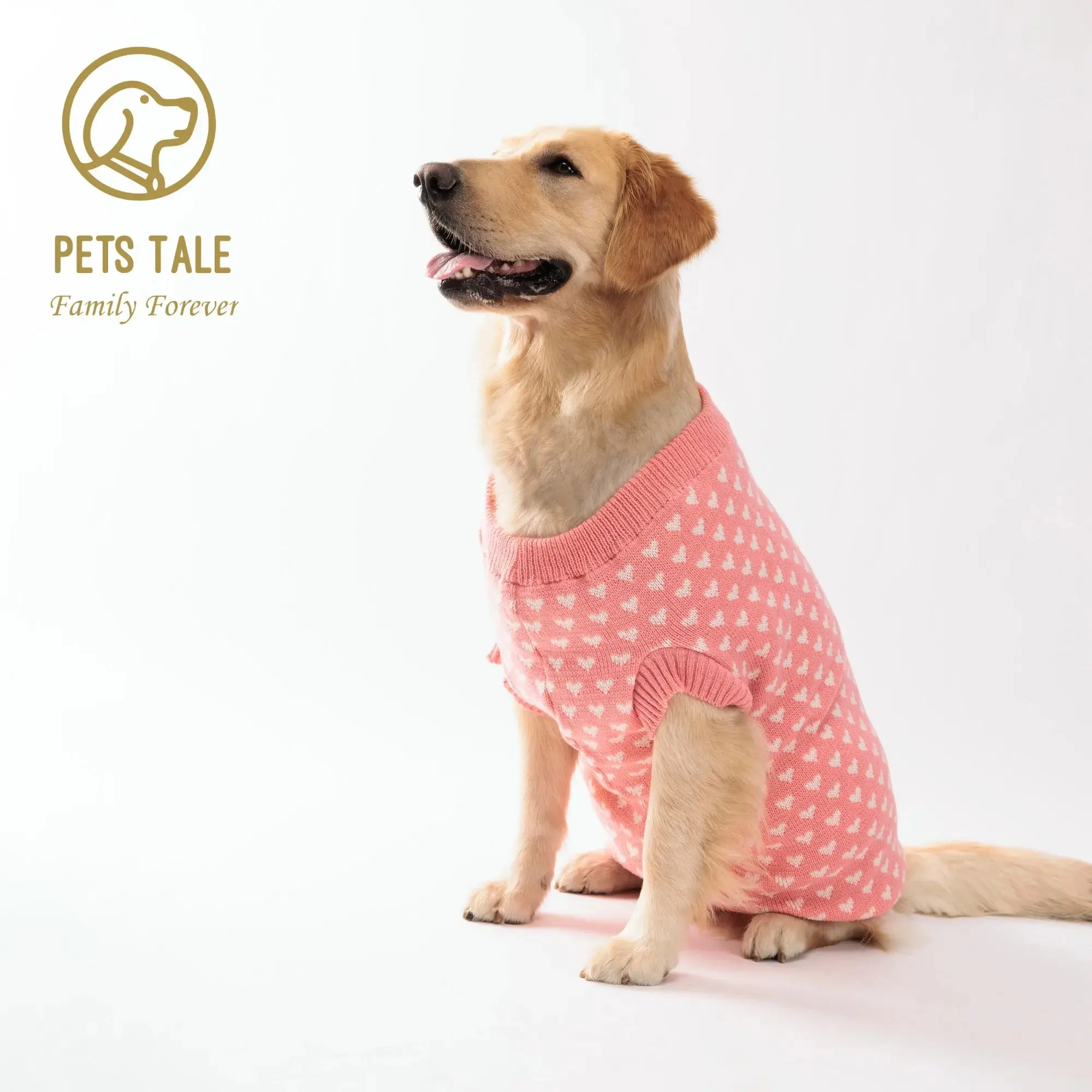 Dog Cozy Heart Pattern Winter Sweater - Image 4