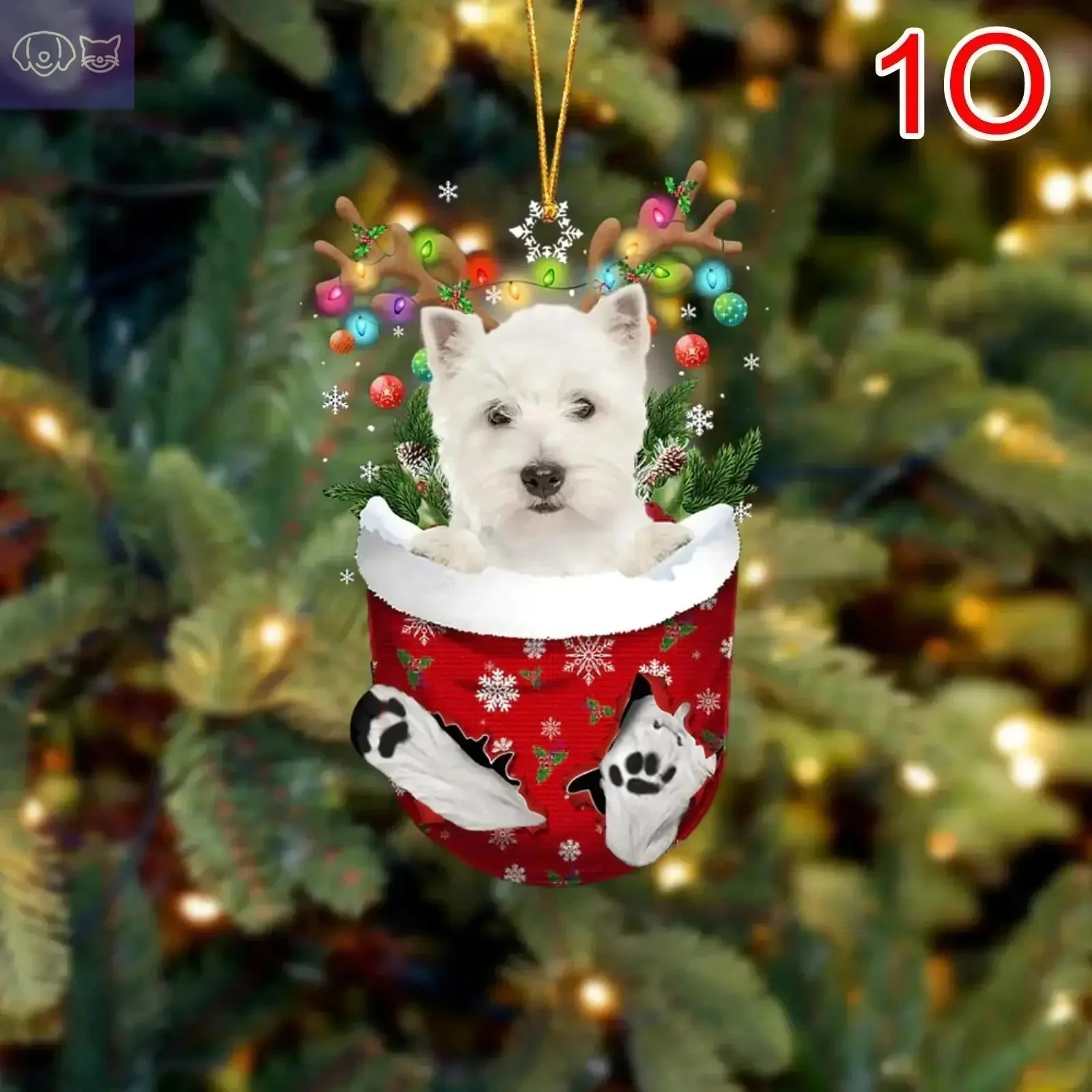Dogs Snow Pocket Ornaments - Image 28