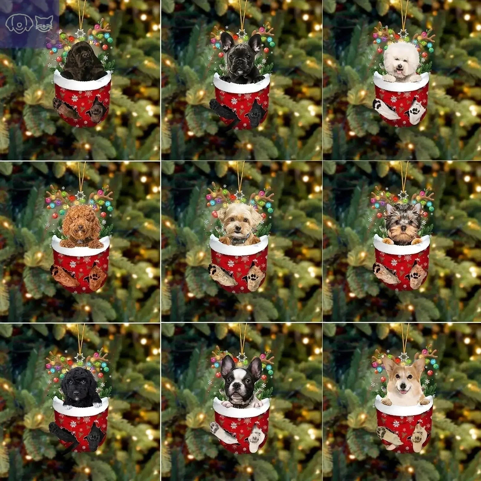 Dogs Snow Pocket Ornaments - Image 4