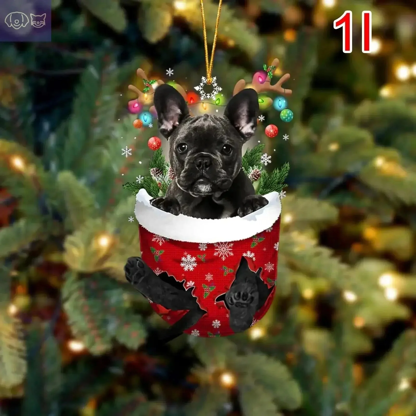 Dogs Snow Pocket Ornaments - Image 41
