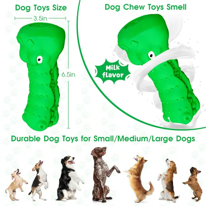 Green Rubber Alligator Toy  Head Dog Chew For Aggressive Chewers - Image 7