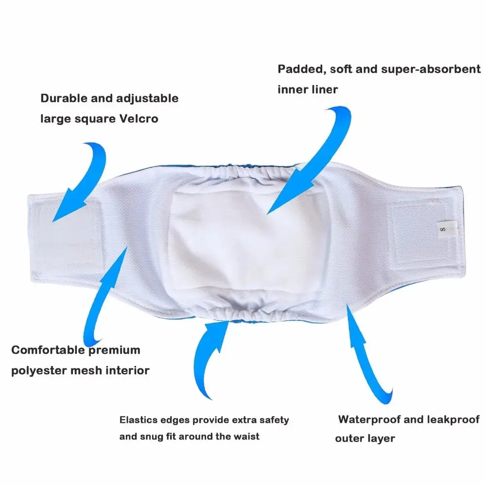 Washable Dog Belly Band – Absorbent Adjustable Diapers for Male Dogs - Image 5